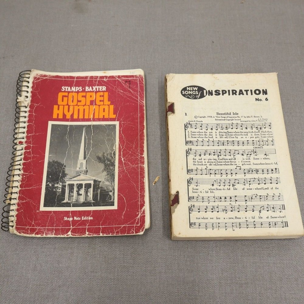Lot of Two Vintage Hymnal Gospel Songbooks Missing Covers Vintage